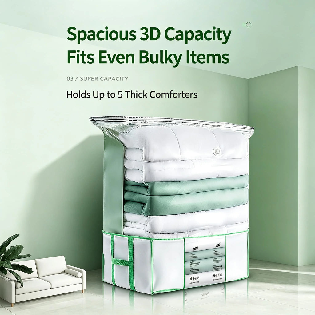 TAILI Vacuum Storage Bag & Box Combo – Bedding Organizer Vacuum Storage Organizer PLUSH