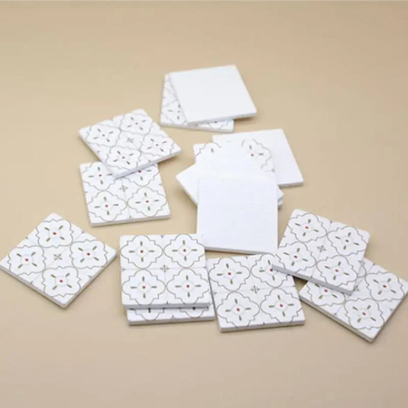 Miniature French Flower Tile Bricks for Dollhouse Floor 10pcs Dollhouse Accessories PLUSH A8