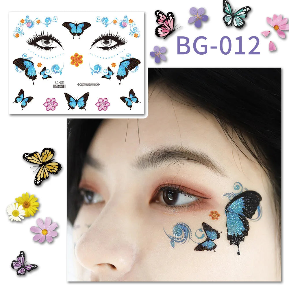 Purple Fairy Butterfly Glitter Temporary Tattoo Stickers Temporary Tattoo Sticker PLUSH