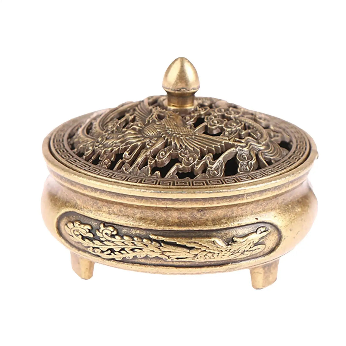 Metal Incense Coil & Cone Burner – Detachable Lid Holder Incense Burner PLUSH