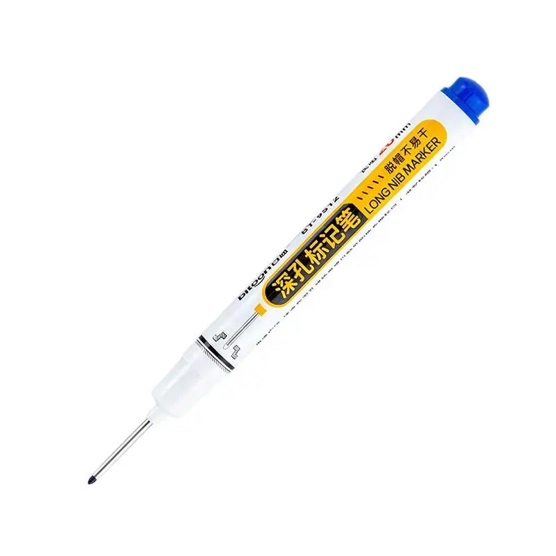 Deep Hole Marker Pens – Waterproof Long Nib Construction Pen Deep Hole Marker PLUSH blue