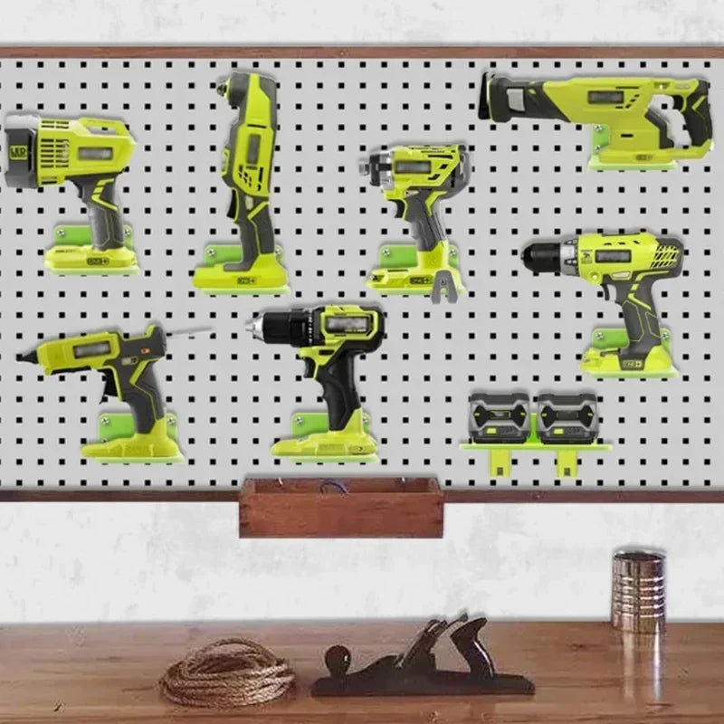3-Pack Wall Mount Battery & Tool Holder Rack for Ryobi 18V Tool Storage Rack PLUSH