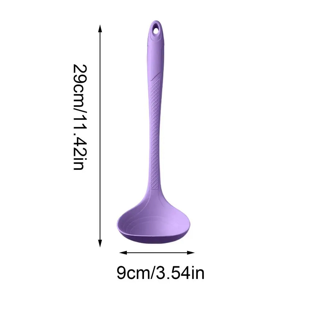 Silicone Soup Ladle – Heat Resistant Nonstick Kitchen Spoon Silicone Kitchen Ladle PLUSH Purple