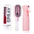 2-in-1 Spray Hair Brush Set – Mist Bottle & Detangling Comb Spray Hair Brush Set PLUSH Pink
