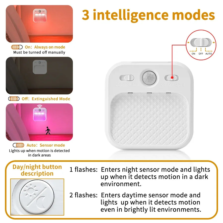Motion Sensor LED Night Light Rechargeable Dimmable RGB 1-4 Pack Motion Sensor Night Light PLUSH