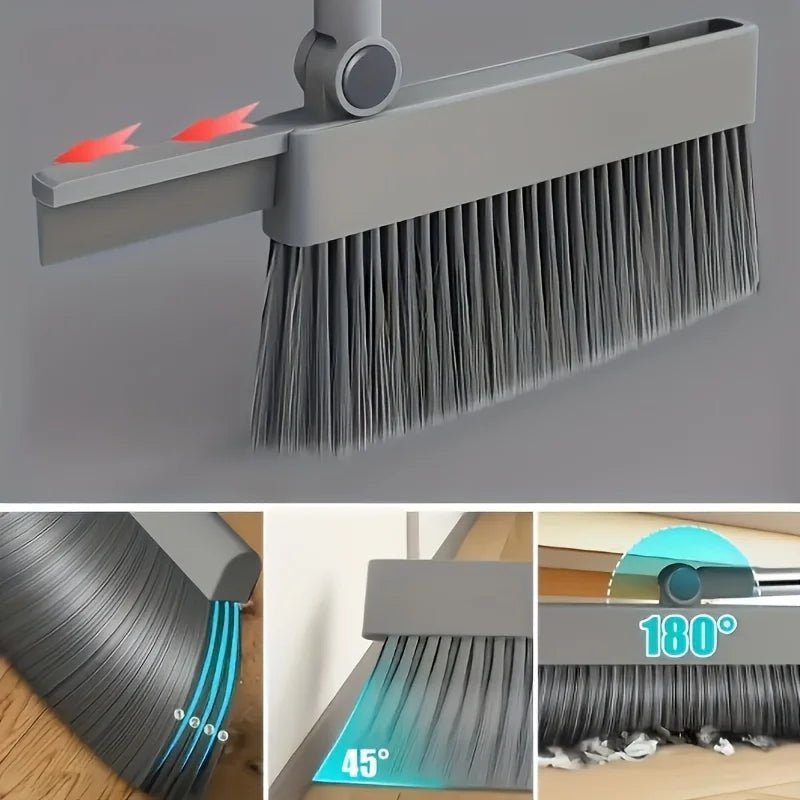 3-in-1 Upright Broom & Dustpan Set with Garbage Bag Holder Broom & Dustpan Set PLUSH