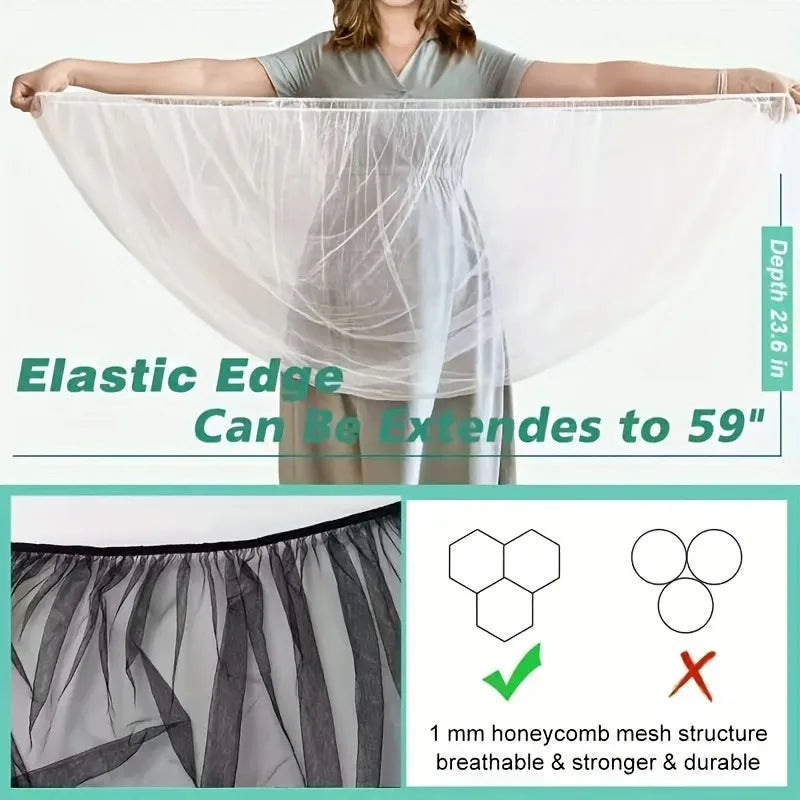 White Stretchy Mosquito Net for Stroller & Crib | 74x55cm Baby Mosquito Net PLUSH