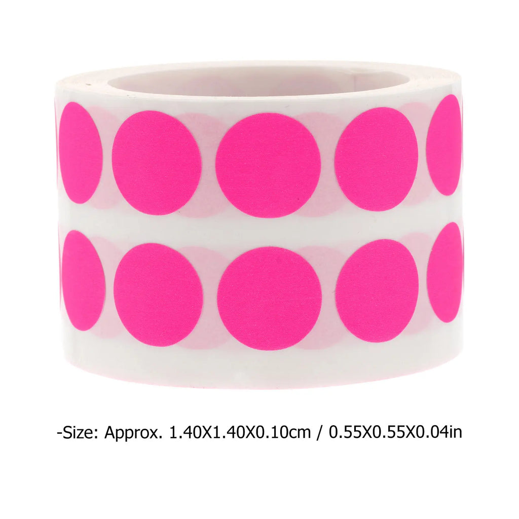 Fluorescent Dot Stickers Roll 1000pcs | Color Coding Labels Craft Dot Stickers PLUSH Pink