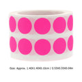 Fluorescent Dot Stickers Roll 1000pcs | Color Coding Labels Craft Dot Stickers PLUSH Pink
