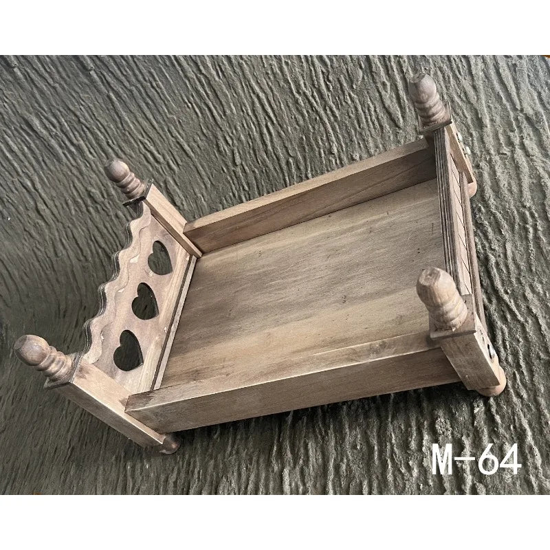 Newborn Photography Props Small Wooden Bed – Baby Studio Prop Photography Prop PLUSH