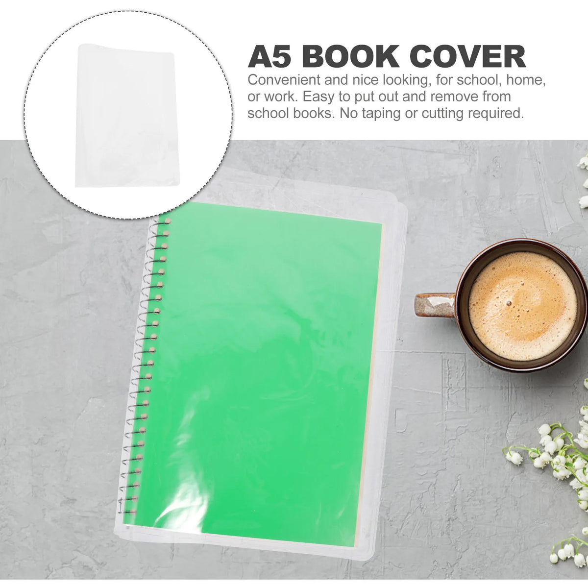 A5 Clear PVC Book Cover Protector – Transparent Scrapbook Film Book Cover Protector PLUSH