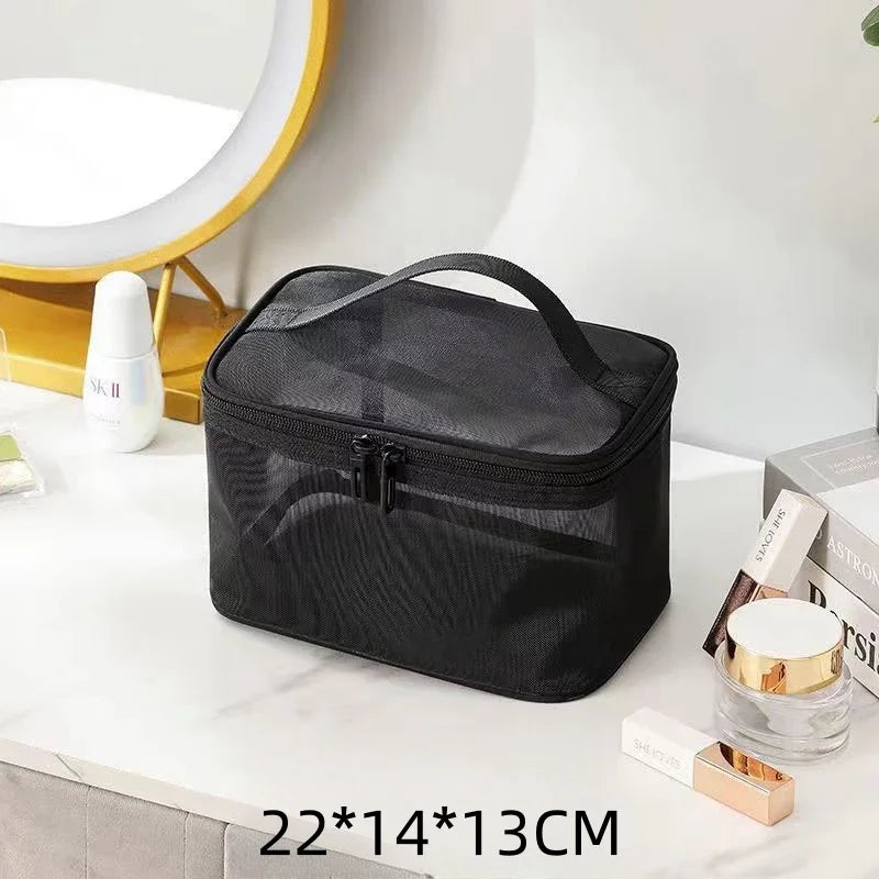 Travel Mesh Makeup Organizer Bag | Cosmetics Storage Box Makeup Organizer Bag PLUSH Single layer bag 1