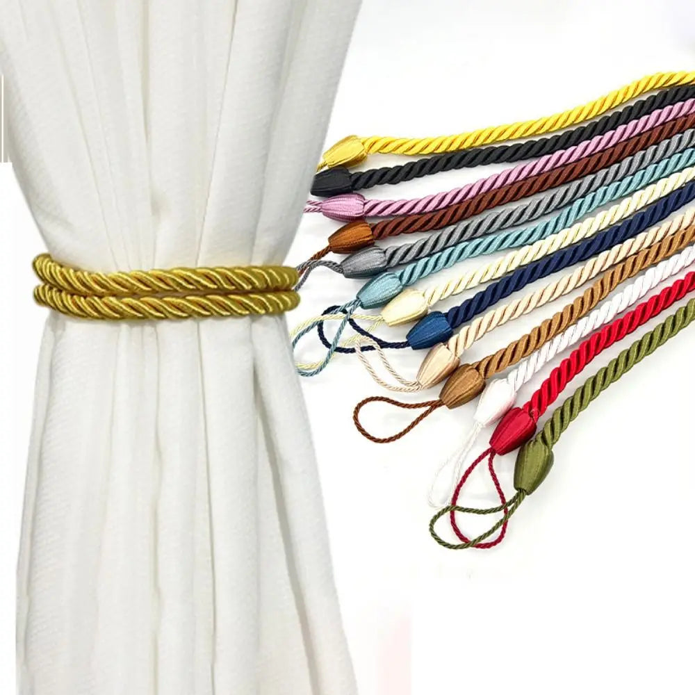 Woven Curtain Tiebacks 2-Pack – Twisted Rope Tie Straps Curtain Tiebacks PLUSH