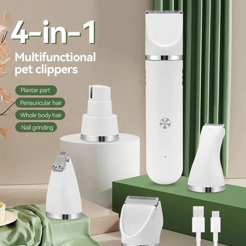 4-in-1 USB Rechargeable Electric Pet Hair Clipper & Trimmer Pet Hair Clipper PLUSH