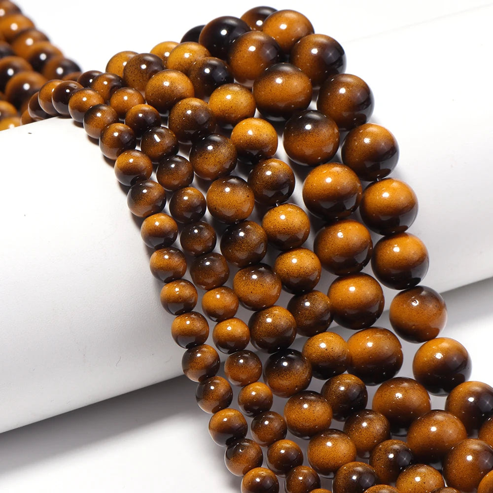 Tiger Eye Glass Spacer Beads 6/8/10mm – DIY Jewelry Making Glass Spacer Beads PLUSH