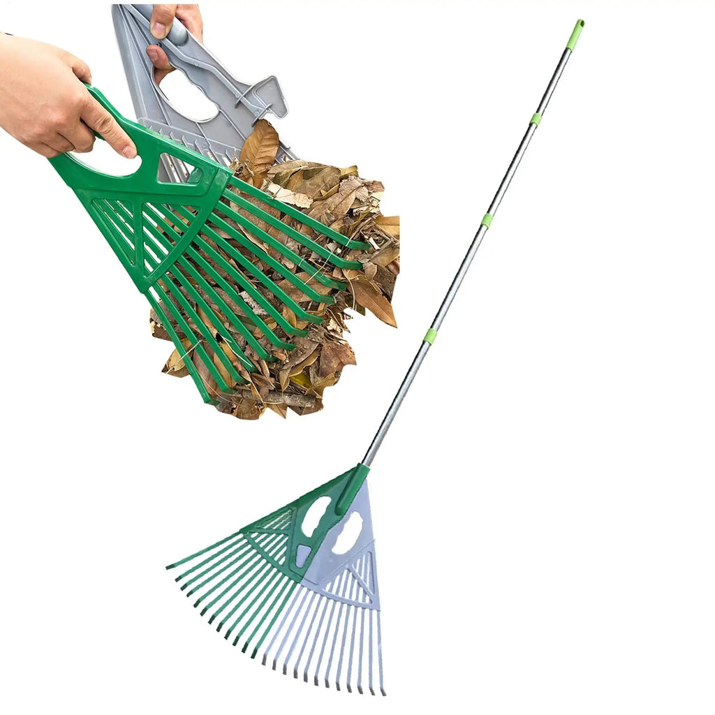 Wide-Head Garden Leaf Rake – Durable Lightweight Yard Tool Garden Leaf Rake PLUSH