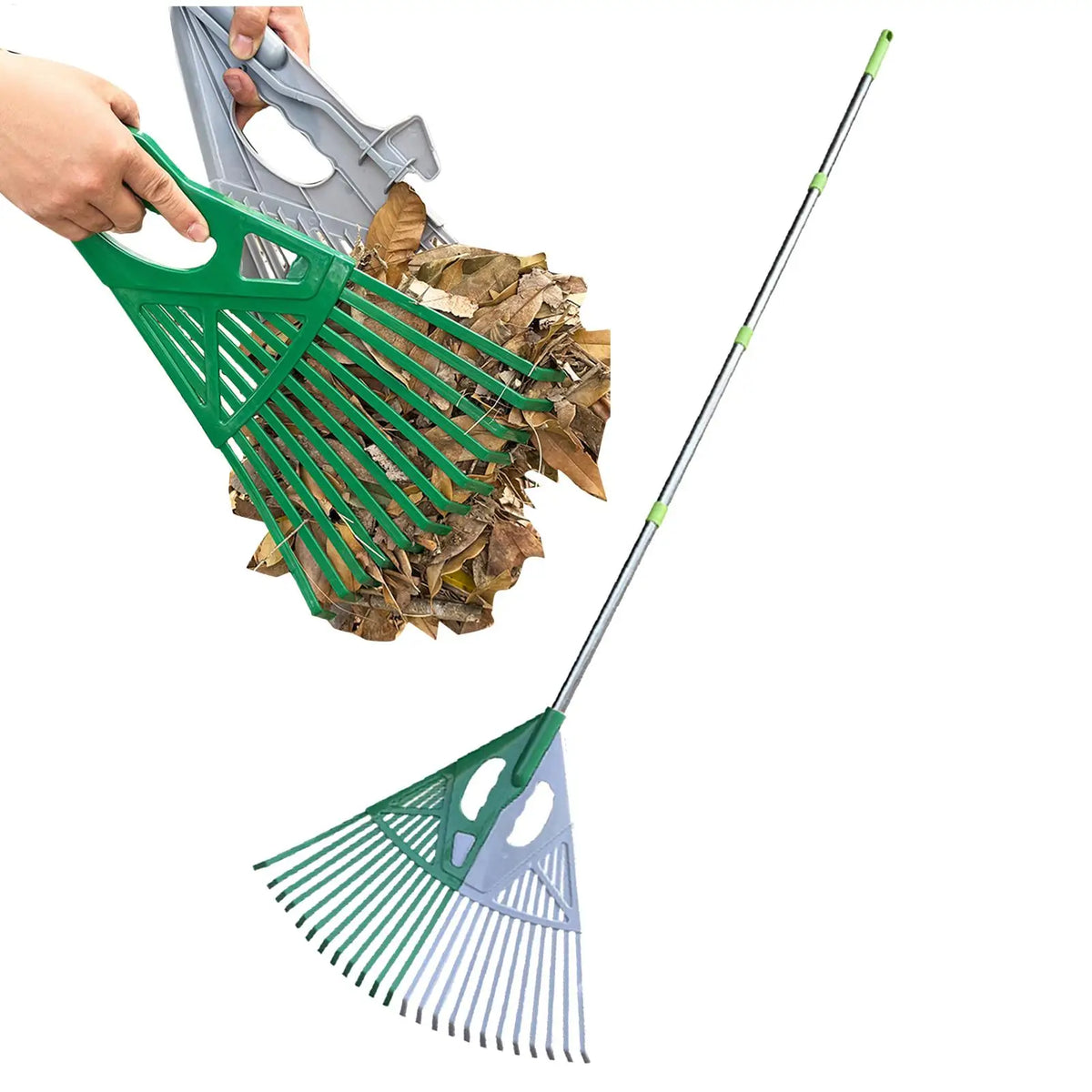Wide-Head Garden Leaf Rake – Durable Lightweight Yard Tool Garden Leaf Rake PLUSH