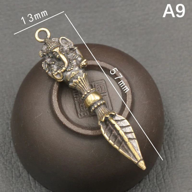 Tibetan Buddhist Vajra Brass Pendant – Nepal Handcraft Charm Jewelry Pendant Charm PLUSH A8