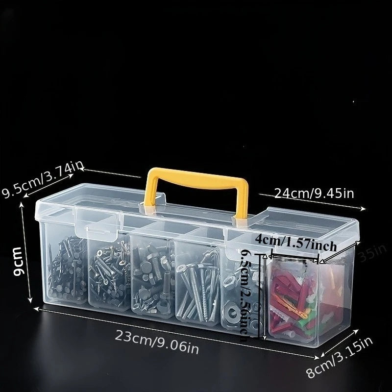 Portable Plastic Tool Storage Box with Lid – DIY Organiser Tool Storage Box PLUSH 1 Large box- 6 small