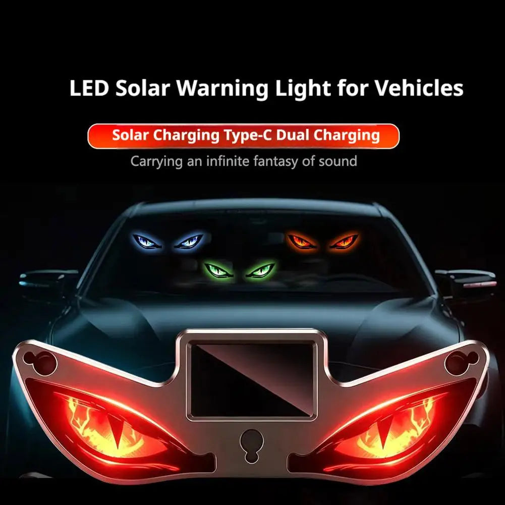 Solar LED Car Warning Light – Dynamic Big Eye Suction Cup LED Car Warning Light PLUSH