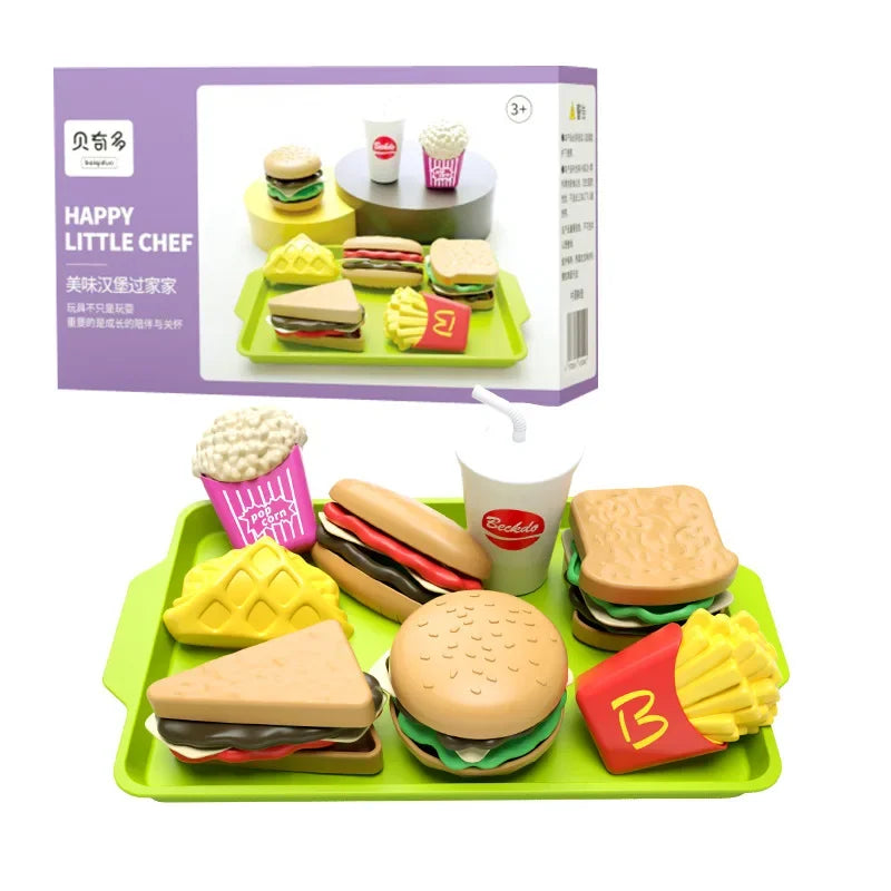 Miniature Fast Food Pretend Play Set – Kids Kitchen Toy Pretend Play Toy Set PLUSH