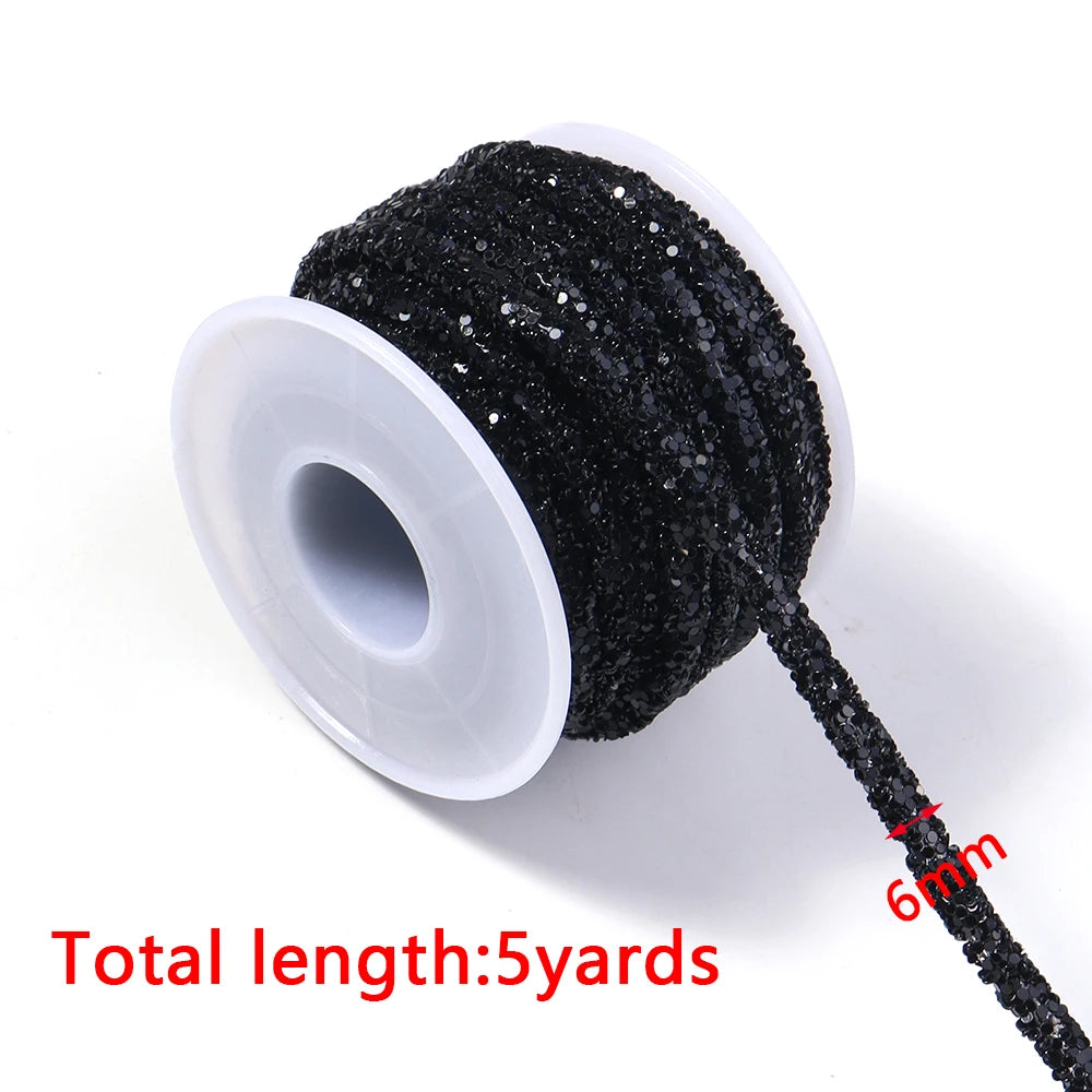 5 Yards 6mm Sequin Rhinestone Cord Chain – DIY Jewelry & Crafts Jewelry Craft Trim PLUSH