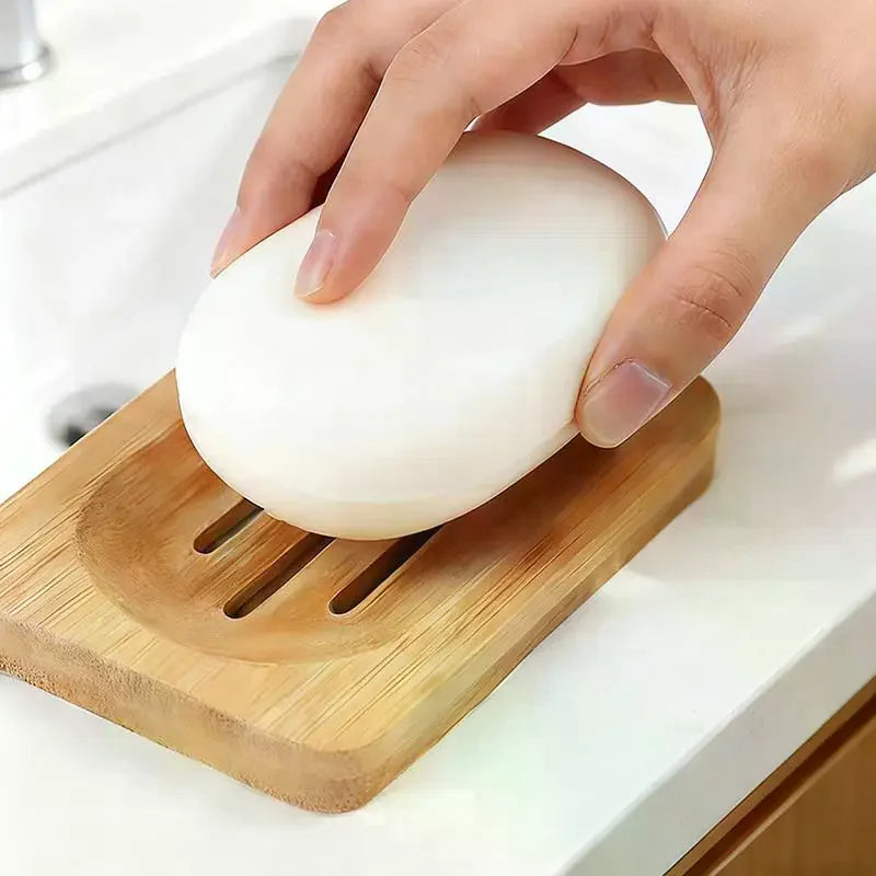 Self-Draining Bamboo Soap Box – Eco-Friendly Soap Dish Holder Bamboo Soap Dish PLUSH