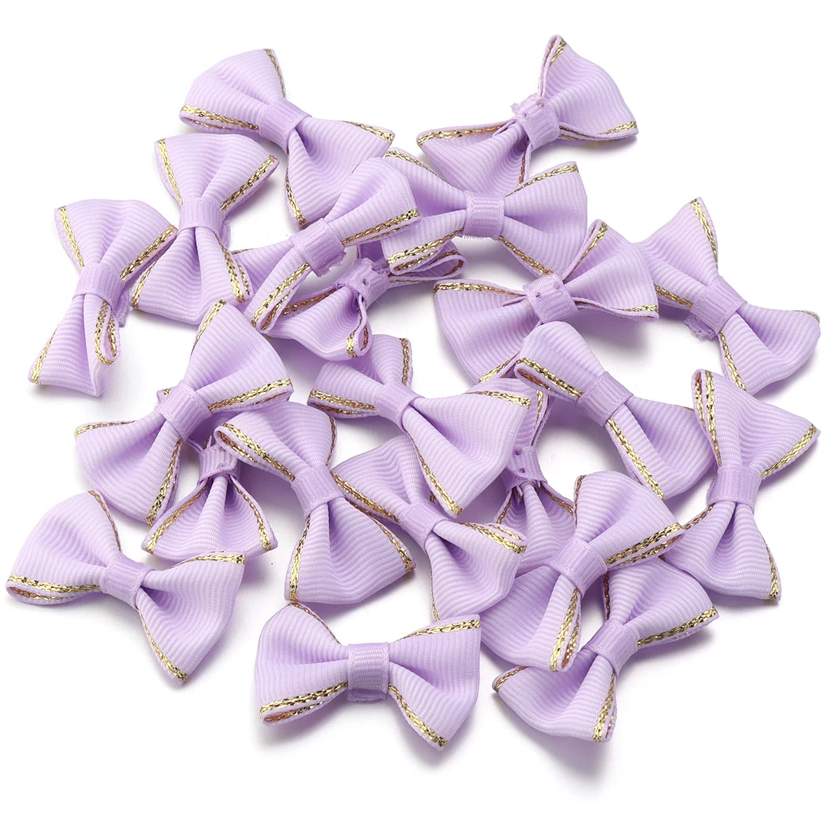 30pcs Satin Ribbon Bows 38x23mm – Colorful DIY Craft Decor Ribbon Bow Embellishments PLUSH Purple