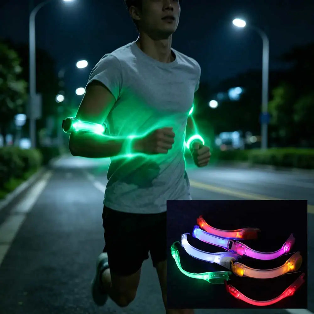 Adjustable LED Light-Up Armband – Glow Running Wristband LED Sports Armband PLUSH