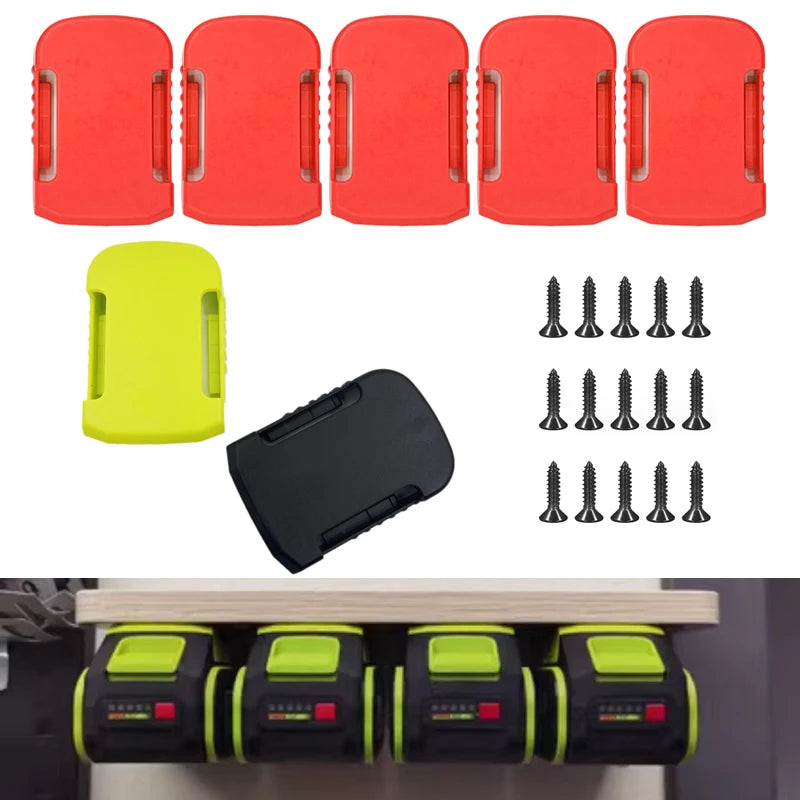 5/10pcs Wall Mount Battery Holder for Worx & Kress 20V Battery Storage Rack PLUSH