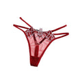 Bat Embroidery Transparent Thong | Women's Low-Rise T-Back Panty Women's Thong Panties PLUSH Dark Red One Size 1pc
