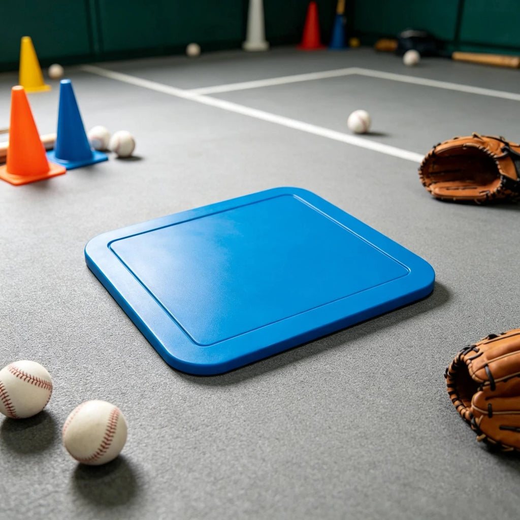 Heavy-Duty Rubber Throwdown Baseball Base Plate | Training Baseball Training Base PLUSH
