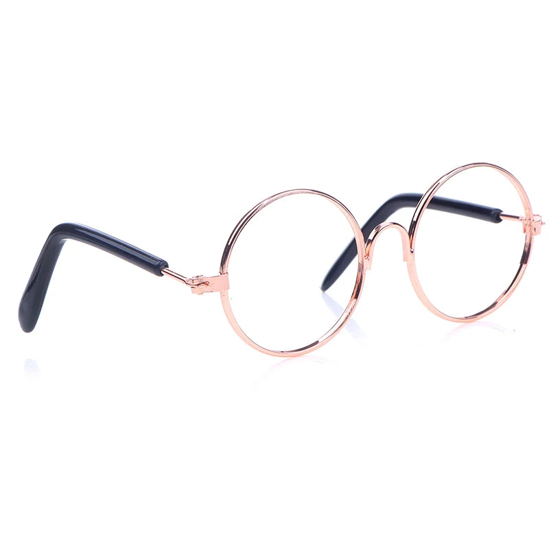 Miniature Doll Round Glasses – Lensless Eyewear 3 Colors | 20cm Doll Accessories PLUSH