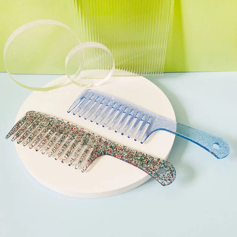 Jelly Sparkling Wide Tooth Comb – Curly & Wet Hair Styling Wide Tooth Comb PLUSH