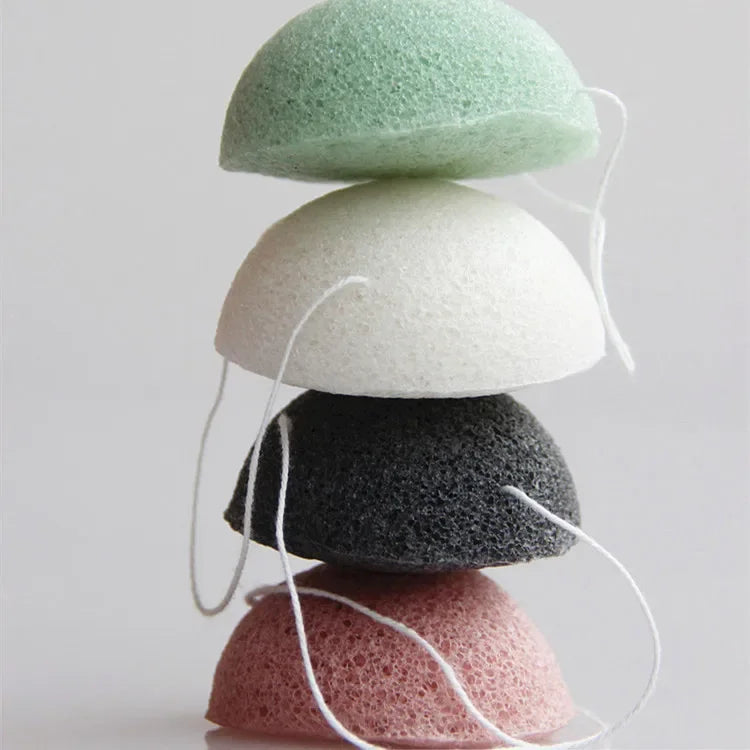 Natural Konjac Face Cleansing Sponge 4-Pack – Gentle Exfoliator Facial Cleansing Sponge PLUSH