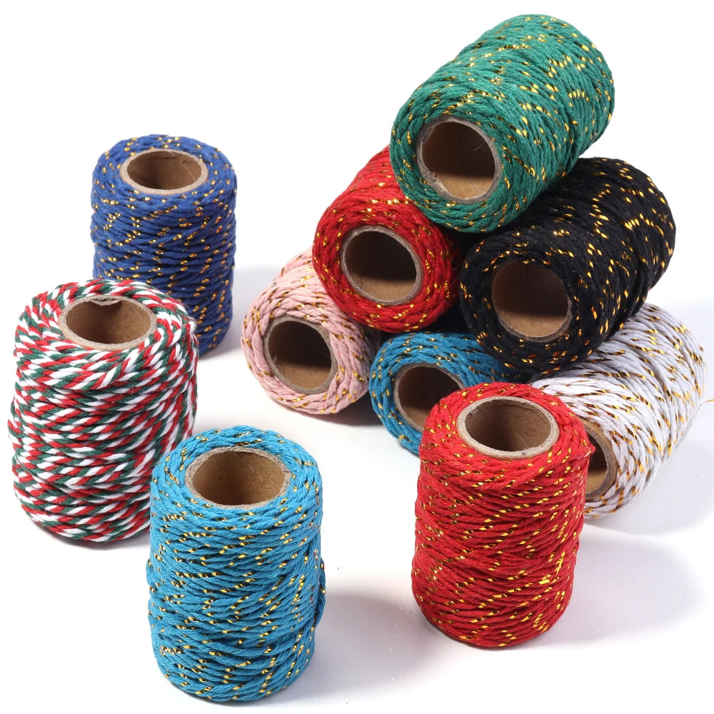 20m Gold Colorful Braided Cotton Cord – DIY Crafts & Gift Wrap Braided Craft Cord PLUSH