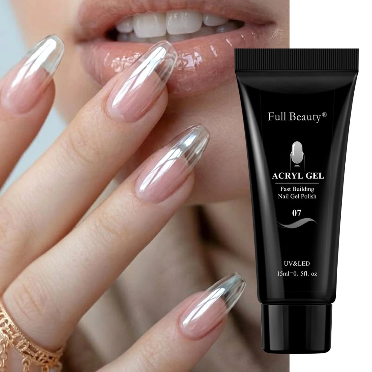 3-Pc Clear Poly Nail Extension Builder Gel Kit – 15ml Nail Extension Gel PLUSH