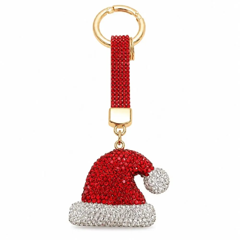 Santa Claus Rhinestone Christmas Keychain – DIY Xmas Charm Christmas Keychain Charm PLUSH