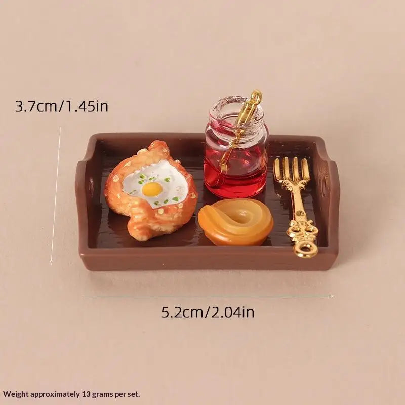 Miniature Fast Food Set 1:12 Scale Dollhouse Resin Props Dollhouse Accessory Set PLUSH A9