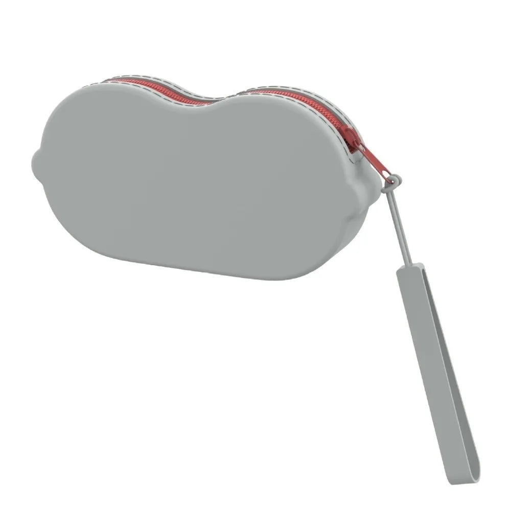Silicone Sunglasses Case with Lanyard & Zipper – 12 Colors Eyeglass Case PLUSH Grey
