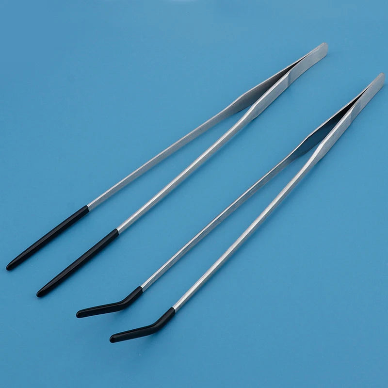 Stainless Steel Reptile Feeding Tongs with Rubber Tips | Straight & Curved Reptile Feeding Tongs PLUSH