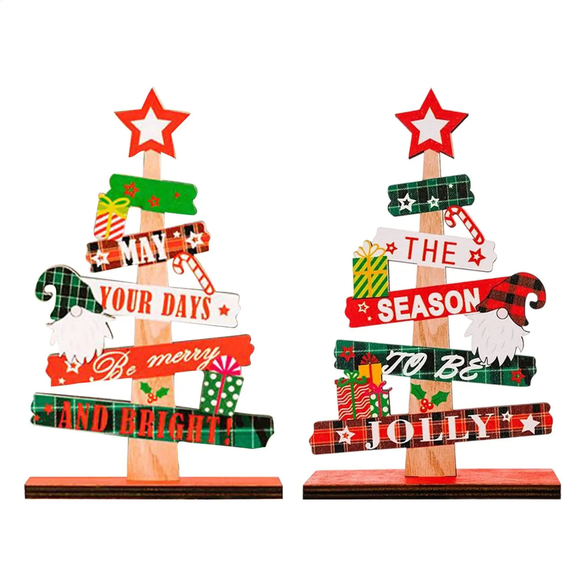 Wooden Mini Christmas Tree Desktop Ornament | Xmas Décor Christmas Tabletop Ornament PLUSH