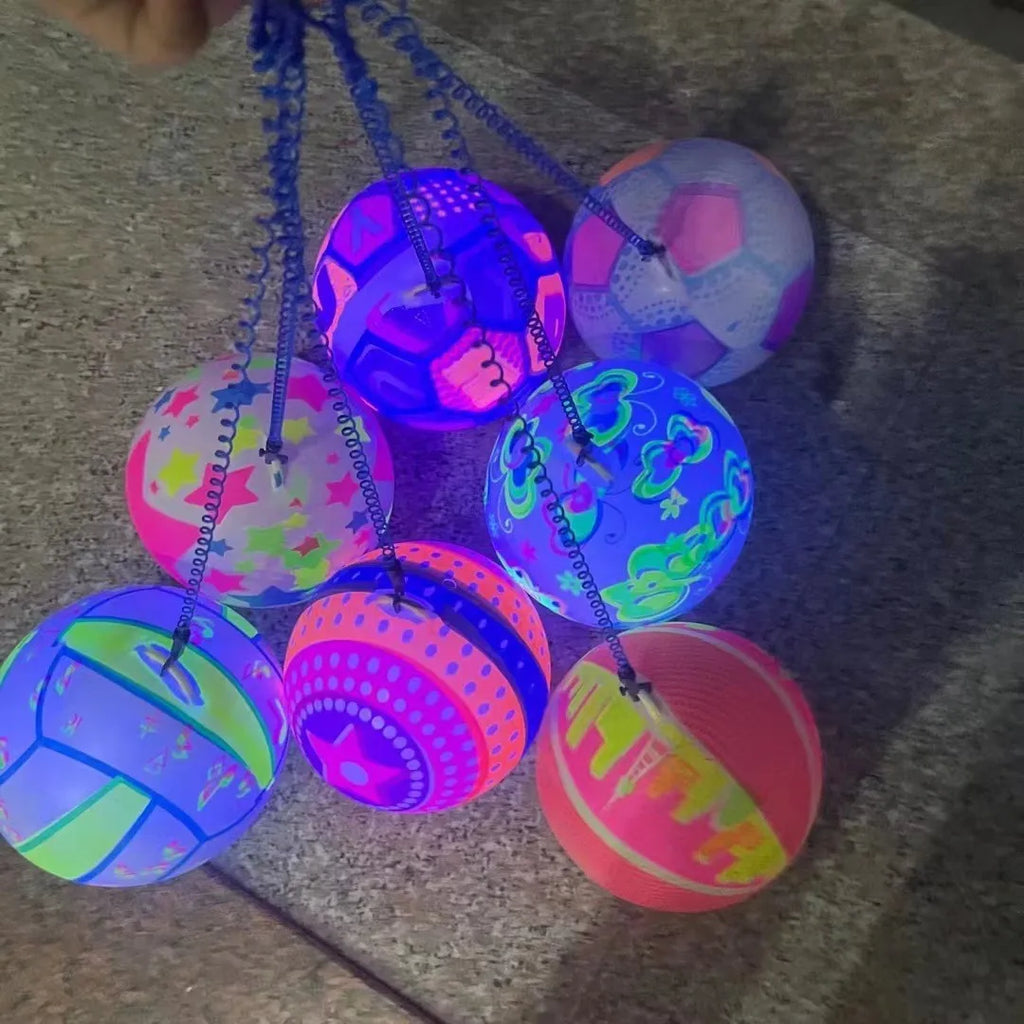 20cm LED Glow-in-the-Dark Inflatable Football – Kids Light-Up Ball LED Inflatable Ball PLUSH