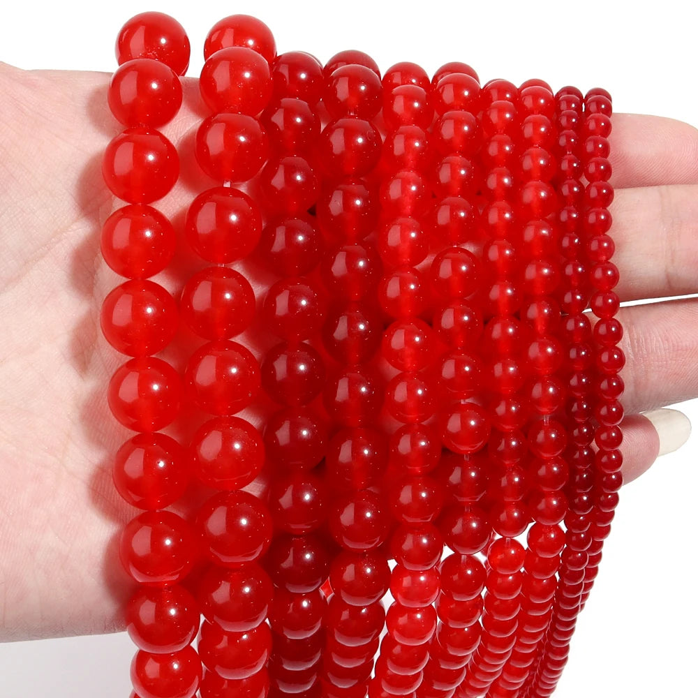 Red Chalcedony Natural Stone Beads 4–12mm | DIY Jewelry Making Natural Stone Beads PLUSH