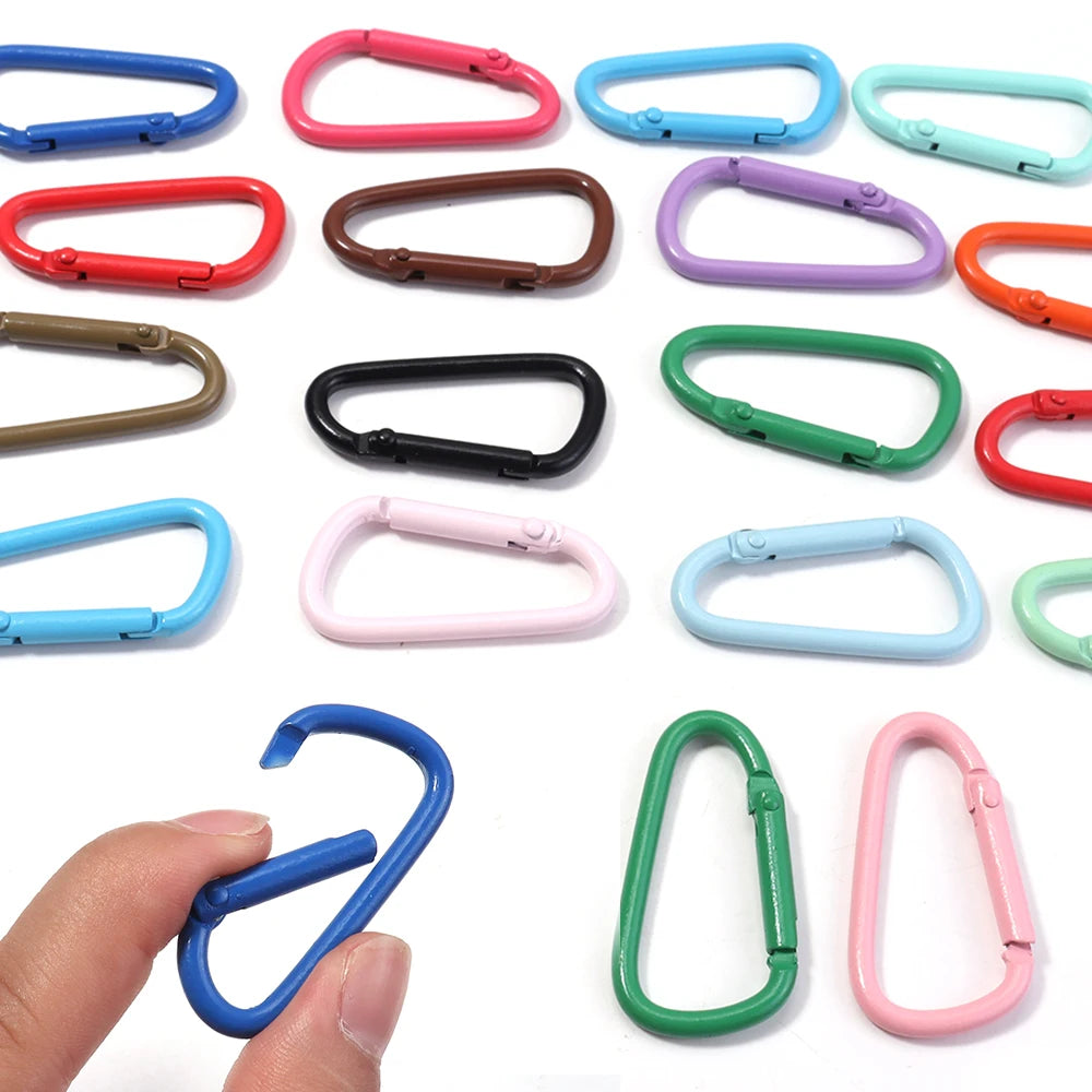 Colorful D-Shape Spring Clasps Carabiner Keyrings – 10-20pcs Jewelry Findings PLUSH