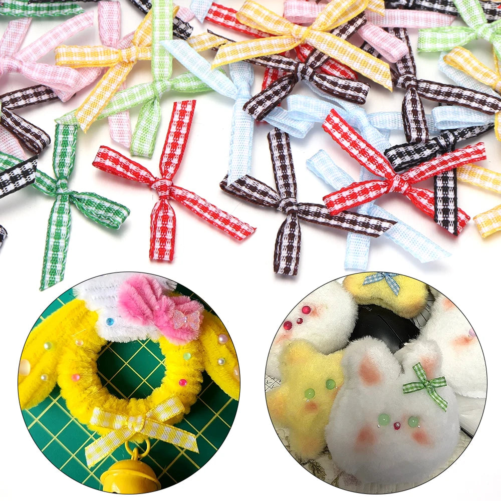 30pcs Plaid Handmade Bows – DIY Headwear & Gift Decoration Craft Bow Accessories PLUSH