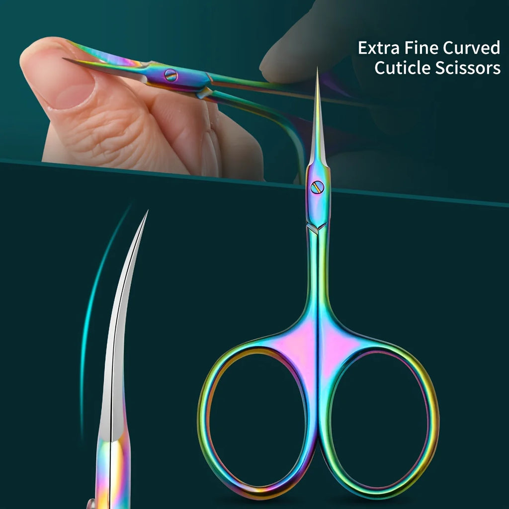 Ouriner Curved Cuticle Scissors – Precision Manicure & Pedicure Cuticle Scissors PLUSH