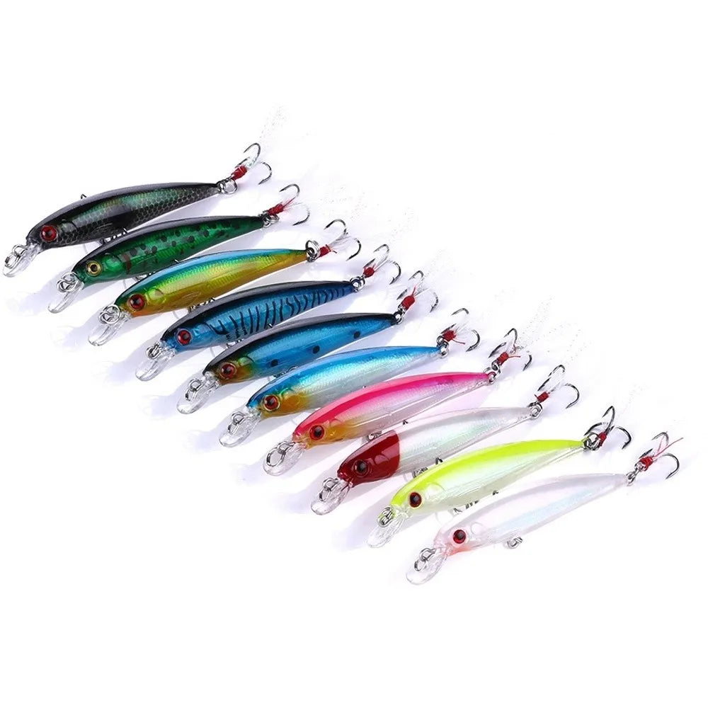 10pcs Simulation Fish Lures Kit 9cm/8g – Crank Bait Set Fishing Lure Kit PLUSH