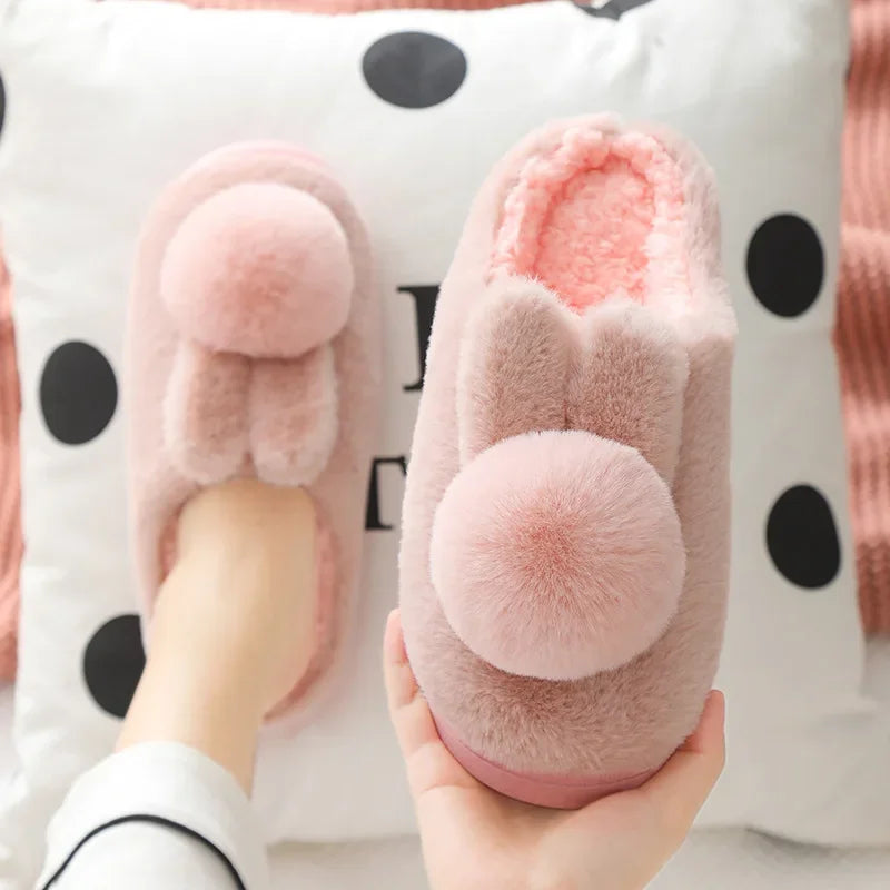 Cozy Bunny Plush House Slippers – Faux Fur Women's Indoor Shoes Plush House Slippers PLUSH 40-41 Pink