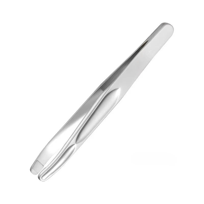 Stainless Steel Round Tip Tweezers – Eyebrow & Beard Grooming Eyebrow Tweezers PLUSH Silvery